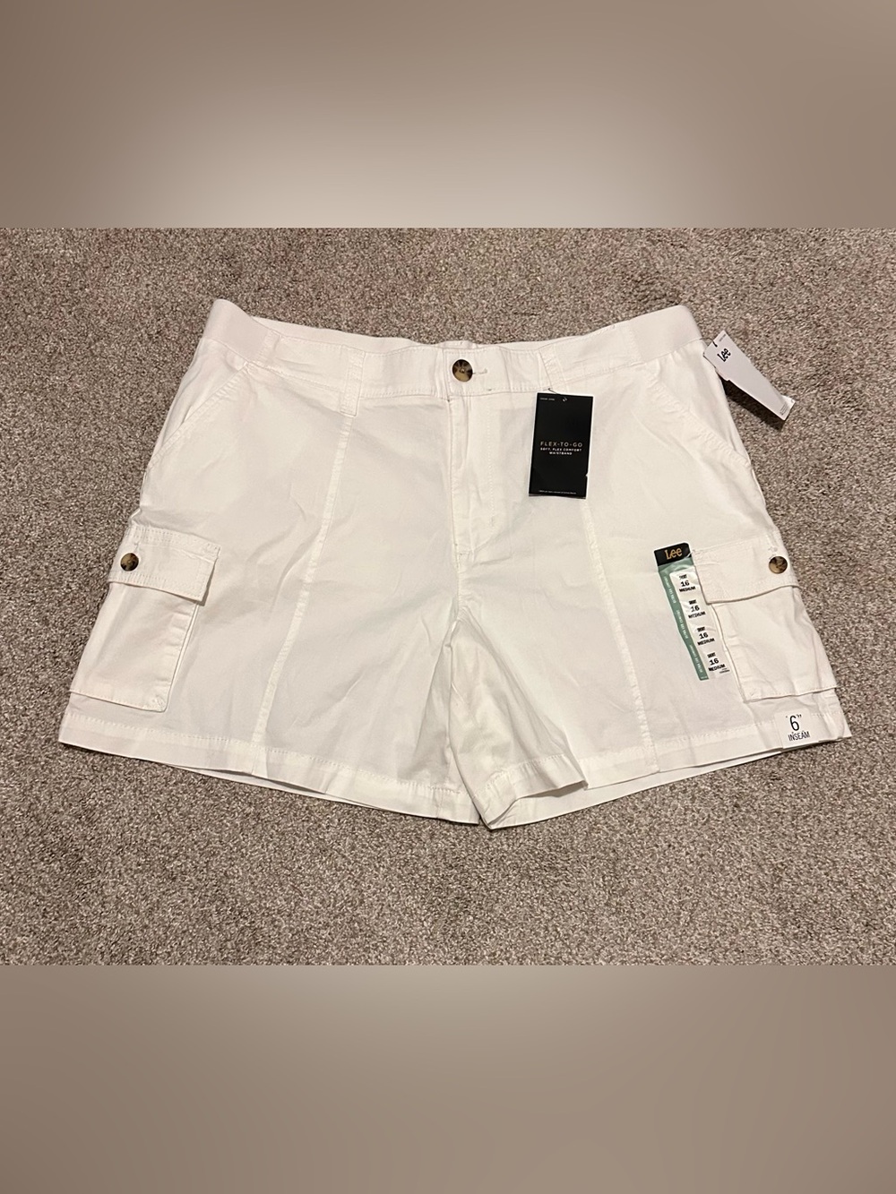 Lee White Cargo Short Shorts